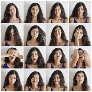 a person showing a series of emotions